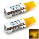2 vnt. W16W LED lemputės T15 12-24V CANBUS oranžinės spalvos JAV, skirtos raudoniems visureigių lę&scaron;iams