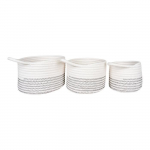 Lot de 3 paniers en coton, ronds House Nordic Algar balta