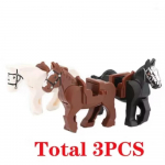 Viduramžių MOC karo arklio statybiniai blokai vilko riterio figūrėlės kalnas laukinis gyvūnas lapė žirafa žvirblis varna panda modelis plytų žaislas K055