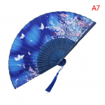 1 vnt. kini&scaron;ko stiliaus lankstomas vėduoklis bambukiniu kotu, rankinis vėduoklis, eleganti&scaron;kas moteri&scaron;kas gėlių ra&scaron;to lankstomas vėduoklis, vestuvių vakarėlio dekoracija