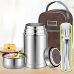 Daugiafunkcinė stiklinė Vakuuminis izoliuotas maisto stiklainis &scaron;auk&scaron;tas didelės talpos maistinis termosas nerūdijančio plieno prie&scaron;piečių dėžutė maisto sriubos kolbos talpykla Vaikų pietų dėžutė 750ml set