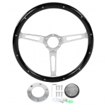 380mm 15in Klasikinis Vairas Asamblėja Rie&scaron;utmedžio Rankena 3 Stipinai Kniedyti 6 Skylių Universalus