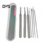 7 vnt. ink&scaron;tirų &scaron;alinimo įrankių rinkinys, nerūdijančio plieno spuogų &scaron;alinimo rinkinys, profesionalus ink&scaron;tirų, baltųjų ink&scaron;tirų, spuogų &scaron;alinimo priemonė veidui A