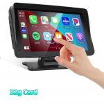 Naujas 7 colių &bdquo;Carplay&ldquo; ne&scaron;iojamas belaidis automobilio i&scaron;manusis ekranas su MP5 navigacija ir atbulinės eigos grotuvu Carplay +32g Card juoda