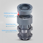 1vnt reguliuojamo auk&scaron;čio skalbimo ma&scaron;inos antivibracinis amortizatorius, neslystantis pėdų kilimėlis 8.3*7cm pilka spalva