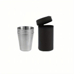 4 vnt./rinkinys 30 ml/70 ml/170 ml lauko prakti&scaron;ki nerūdijančio plieno puodeliai taurelių rinkinys mini stikleliai viskiui vynui su dėklu ne&scaron;iojamas gėrimų indų rinkinys 30ml