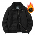 Vyri&scaron;ka lauko žieminė &scaron;ilta piloto striukė su aksominiu pamu&scaron;alu XXL juoda