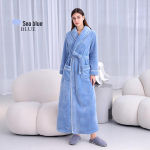 [2001 Naujas] Itin ilgas storas unisex flanelinis chalatas: Rudens/Žiemos, XL Koralinio fliso chalatas Triple Extra Large