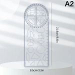 1 vnt. Daugiafunkcinis 360&deg; judantis geometrinis braižybos liniuotė, skirta pradinių klasių matematikos mokiniams, ne&scaron;iojama permatoma 3D plok&scaron;čia A2