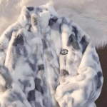 Žieminiai vyri&scaron;ki &scaron;ilti vilnoniai triu&scaron;io kailiais pamink&scaron;tinti &scaron;varkai Hip Hop su užtrauktuku Tie dažyti gatvės drabužiai Harajuku laisvalaikio madingi paltai vir&scaron;utiniai drabužiai L mėlyna