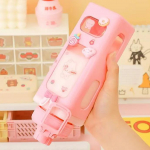 700 ml mielas vandens buteliukas mergaitėms su &scaron;iaudeliu ir lipdukais, plastikinis sulčių puodelis, ne&scaron;iojamas Kawaii termosas, vaikų gėrimo indai as named