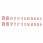 24 vnt. užspaudžiami nagai trumpi kvadratiniai dirbtiniai nagai mieli dizainai blizgūs netikri nagai Helovino nagai mieli pilnai dengiantys klijuojami nagai klijuojami su 2 ml klijais