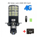 4G Saulės Monitorius Multifunkcinis Mažos Galios Nuotolinio Valdymo Gatvių Ap&scaron;vietimas WIFI I&scaron;mani Trijų Ekranų Kamera 【With RC】4G camera + 64g juoda