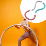 Comfortable Weighted Fitness Hoop, Designed for Effective Workouts at Home or Outdoors 1.6kg_Pink Blue Yellow