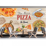 Pica 3D Sienos tapetai Skanaus maisto Restorano tapetai Užkandžių Picos parduotuvės Sienos popierius 200 cm(W) x 140 cm(H)