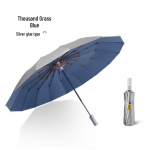 Retro 16-Bone Automatic Sun & Rain Parasol: Cooling, Anti-UV, Folding, Dual-Use Umbrella for Women