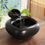 Keraminis fontanas Meditacija Raminantis krioklys Hidroponinis vazonas Akvariumas Feng Shui vandens elementas Biuro namų dekoras Maitinamas
