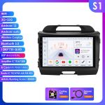 Ossuret 8GB+128GB AI balsu valdomas 2 DIN Android Auto radijas KIA Sportage 3 2010-2016 2015 automobiliui, Carplay, automobilio multimedija, GPS, 2DIN, i&scaron;manusis autoradio, SWC, BT, RDS S1 8Core 3G 32G