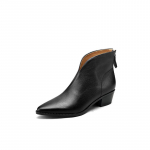 2024 m. glaustos pagrindinės moteri&scaron;kos ankle boots, smailus pir&scaron;tas, brandūs batai moteriai, užtrauktukas gale, rudens žiemos nauji, natūrali oda, biuro panelė 34 juoda