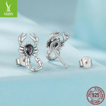 Retro Skorpionas S925 Sterlinginio Sidabro Auskarai Studai Tarpvalstybinė Užsienio Prekyba Sprogimas Vyri&scaron;ki Ir Moteri&scaron;ki Lengvo Prabangos Ni&scaron;iniai Auskarai 925 silver