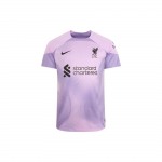 Nike 2022/2023 Sezonas Liverpool Raidės Logotipo Spaudinys Apvalus Kaklas Trumpomis Rankovėmis Futbolo Mar&scaron;kinėliai Vyri&scaron;ki Vir&scaron;utiniai Drabužiai Violetinė DJ7681-582 M