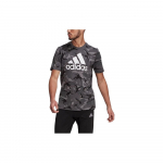 Adidas Camouflage raidžių spaudinys Didelis logotipas Apvalus kaklas Mar&scaron;kinėliai Vyri&scaron;ki vir&scaron;utiniai drabužiai Juodi GK9951 L