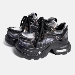 Madingi moteri&scaron;ki punk stiliaus odiniai batai su rai&scaron;teliais, kulno auk&scaron;tis 8 cm, platforma, moteri&scaron;ki goti&scaron;ki ankle boots, PU baikerių batai, storapadžiai kedai 35 juoda