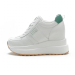 100% Natūralios Odos Batai Moterims Madingi Sportbačiai Platforminiai Batai Moterims Balerinos Paauk&scaron;tinantys 9cm Balti Batai 35 juoda