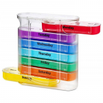 Ne&scaron;iojama Savaitinė 7 Dienų Tablečių Dėžutė Spalvingo Dizaino Sukraunama 4 Kartus Per Dieną Vaistų Laikymo Dozatorius/Plastikinės Tablečių Organizavimo Dėžutės