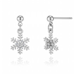 ELLE papuo&scaron;alai 14K baltos aukso snaigės auskarai (Auksinis segtukas) ELGPEE418 white gold
