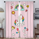 Mielos animacinės vienaragio tinkleliai nuo uodų svetainei Tiulis miegamajam Atspalviai Užtamsinanti užuolaida Pertvara Virtuvė Eleganti&scaron;ka W50xH70cmx2pcs-CL