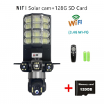 4G Saulės Monitorius Multifunkcinis Mažos Galios Nuotolinio Valdymo Gatvių Ap&scaron;vietimas WIFI I&scaron;mani Trijų Ekranų Kamera 【With RC】WIFI camera + 128g juoda