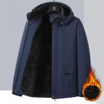 10XL 9XL Žieminiai vyri&scaron;ki parko paltai vilnos, neper&scaron;lampami, &scaron;ilti, dideli dydžiai 6XL 7XL 8XL, didesnio dydžio, pastorinti, su gobtuvu, laisvi vėjapjoviai XL tamsiai mėlyna spalva