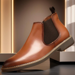 Dydis 38-47 Klasikinio dizaino vyri&scaron;ki Chelsea trumpi batai Prabangūs rudos odos Auk&scaron;tos kokybės Smailianosiai Ankle Boots Verslo proginiai batai 47 ruda