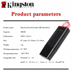 Kingston 256GB USB 3.2 Flash Disk 64GB/128GB Didelės Spartos DTX USB 3.2 gen 1 Atmintinė USB Flash Drive Saugojimo Įrenginiai Raktas Atminties Kortelė 3.0 DataTraveler 【256GB】