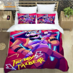 3 vnt. F-Five N-Nights At Freddys F-Fnaf patalynės komplektas Viengulis/Dvigulis/Pilnas/Karalienės/Karaliaus dydžio Žaidimo dovana suaugusiems Vaikams Kaip miegamojo dekoras Duvet Cover Set&EU Single(135x200cm)