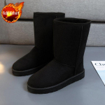 Madingi didelio dydžio &scaron;ilti žieminiai moteri&scaron;ki sniego batai pusiau auk&scaron;ti apvaliu priekiu ant platformos, moteri&scaron;ki batai goti&scaron;ki patogūs ir eleganti&scaron;ki pamink&scaron;tinti batai 44