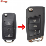 Modifikuotas rakto pakeitimo fob automobilio korpuso korpuso nuotolinio valdymo pultas, skirtas VW Golf Polo Jetta Eos Tiguan Passat Touareg Phaeton 3 mygtukų remontui