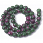 DanLingJewelry Approx 100Pcs Natural Ruby in Zoisite Beads 8mm Gemstone Round Beads for Jewelry Making
