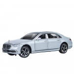 1/24 BENZ S400 S klasės lydinio automobilis Diecasts & Žaislinės transporto priemonės Automobilio modelis Garsas ir &scaron;viesa Atitraukiamas automobilis Žaislai Dovanos balta