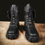 Europa Ruduo Vyri&scaron;ki Batai Batai Baltos Auk&scaron;tos Retro mados Sneakers Fashion Pocket Motociklo Batai. 45