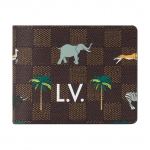 Louis Vuitton X The Darjeeling Limited Bendradarbiavimas Daugialypis Klasikinis Patikrintas Damier Heritage Dengtas Drobės Piniginė Vyri&scaron;ka piniginė Ruda N40870 Gift Set(Basic Set+Box+Shopping Bag)
