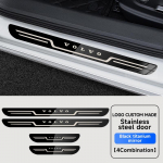 Automobilio nerūdijančio plieno durų slenksčio apsauginė plok&scaron;telė, skirta VOLVO XC60 XC90 S60 S90 V60 V90 EX30, Anglies pluo&scaron;to slenksčio apsauginė lipdukas