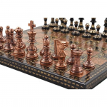 Prabangus 30,48 cm žalvario metalo &scaron;achmatų figūrų lentos rinkinys French Staunton vario, juodas
