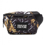 Versace Jeans Couture Ikoni&scaron;kas Baroko Ra&scaron;to Logotipo Lopas Nailoninė Juosmens Rankinė Vyri&scaron;kos Rankinės Juoda 73YA4BF8ZS395G89 Basic Set (Bag+Dust Bag)