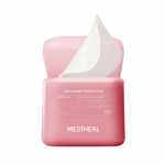 MEDIHEAL Kolageno stangrinamieji ir suteikiantys apimtį diskeliai 200 vnt. Elastingumui ir putlumui suteikiantys toniko diskeliai
