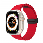 Ocean for Apple Watch Ultra 2 3 Dirželis 49mm 45mm 44mm 40mm 41mm Magnetinis Dirželis Silikoninis correa Apyrankė iWatch Series 9 8 SE 10 11 S10-46 42 44 45 49mm raudona
