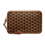 Bally Vintažinis trikampės vėliavos ra&scaron;to užtrauktuku užsegamas delninukas Odinis su rie&scaron;o dirželiu Vyri&scaron;kas delninukas Ruda 6304859 Basic Set (Bag+Dust Bag) black
