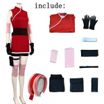 Violetinis Haruno Sakura cosplay kostiumas, Naruto Shippuden pilnas anime vakarėlio cosplay pasirodymo kostiumas, Helovino moterims S raudona