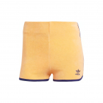 Adidas Originals Terry &Scaron;ortai Dryžuotas Ra&scaron;tas Mažas Logotipas Aptempti Laisvalaikio &Scaron;ortai Moteri&scaron;ki &Scaron;ortai &Scaron;viesiai Oranžinės-Geltonos Spalvos JG8060 XS